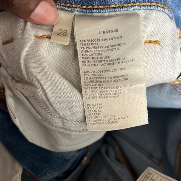 L’AGENCE Margot Skinny High Rise Seafoam Blue Jeans Size 28 - Picture 8 of 11